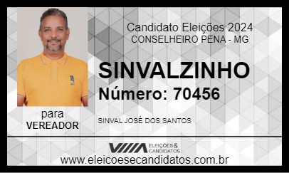 Candidato SINVALZINHO 2024 - CONSELHEIRO PENA - Eleições