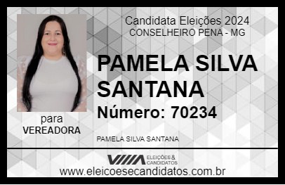 Candidato PAMELA SILVA SANTANA 2024 - CONSELHEIRO PENA - Eleições