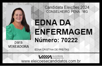 Candidato EDNA DA ENFERMAGEM 2024 - CONSELHEIRO PENA - Eleições