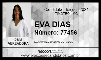 Candidato EVA DIAS 2024 - TIMÓTEO - Eleições