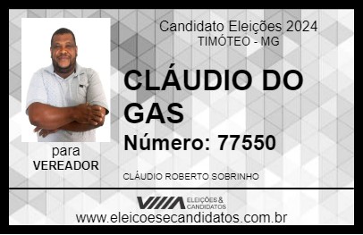 Candidato CLÁUDIO DO GAS 2024 - TIMÓTEO - Eleições