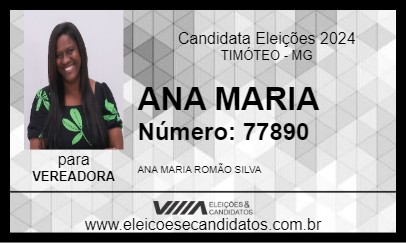 Candidato ANA MARIA 2024 - TIMÓTEO - Eleições