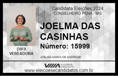 Candidato JOELMA DAS CASINHAS 2024 - CONSELHEIRO PENA - Eleições