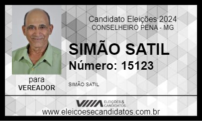 Candidato SIMÃO SATIL 2024 - CONSELHEIRO PENA - Eleições