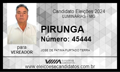 Candidato PIRUNGA 2024 - LUMINÁRIAS - Eleições