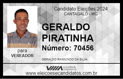 Candidato GERALDO PIRATINHA 2024 - CANTAGALO - Eleições