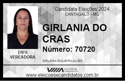 Candidato GIRLANIA DO CRAS 2024 - CANTAGALO - Eleições