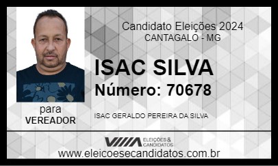 Candidato ISAC SILVA 2024 - CANTAGALO - Eleições