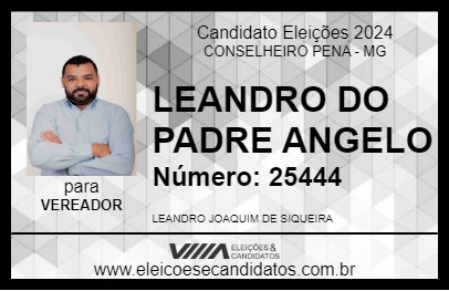 Candidato LEANDRO DO PADRE ANGELO 2024 - CONSELHEIRO PENA - Eleições