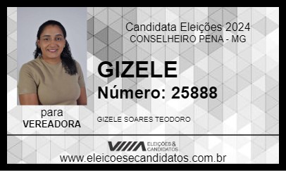 Candidato GIZELE 2024 - CONSELHEIRO PENA - Eleições