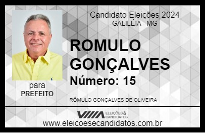 Candidato ROMULO GONÇALVES 2024 - GALILÉIA - Eleições