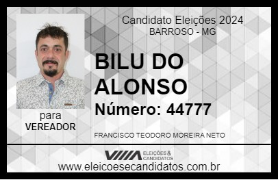 Candidato BILU DO ALONSO 2024 - BARROSO - Eleições