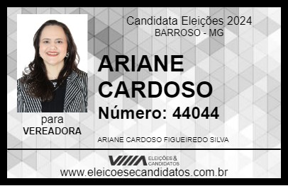 Candidato ARIANE CARDOSO 2024 - BARROSO - Eleições