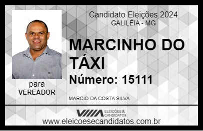 Candidato MARCINHO DO TÁXI 2024 - GALILÉIA - Eleições