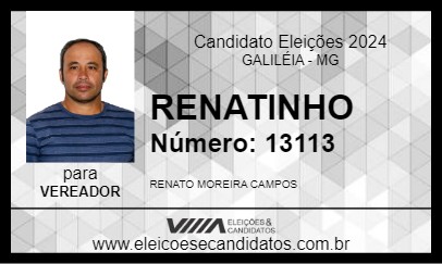 Candidato RENATINHO 2024 - GALILÉIA - Eleições