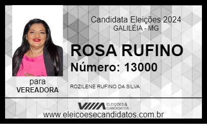 Candidato ROSA RUFINO 2024 - GALILÉIA - Eleições