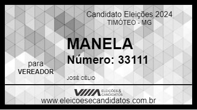 Candidato MANELA 2024 - TIMÓTEO - Eleições