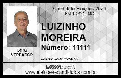 Candidato LUIZINHO MOREIRA 2024 - BARROSO - Eleições