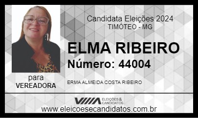 Candidato ELMA RIBEIRO 2024 - TIMÓTEO - Eleições