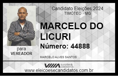 Candidato MARCELO DO LICURI 2024 - TIMÓTEO - Eleições