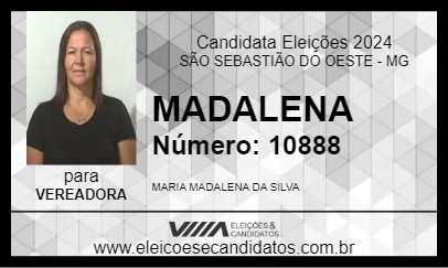 Candidato MADALENA 2024 - SÃO SEBASTIÃO DO OESTE - Eleições