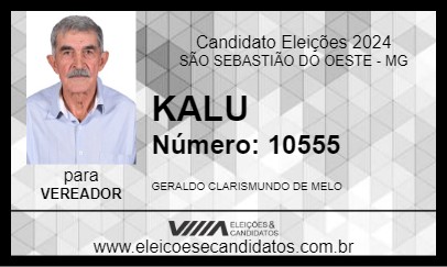 Candidato KALU 2024 - SÃO SEBASTIÃO DO OESTE - Eleições