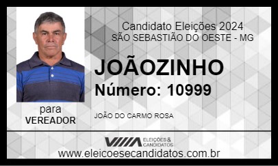 Candidato JOÃOZINHO 2024 - SÃO SEBASTIÃO DO OESTE - Eleições