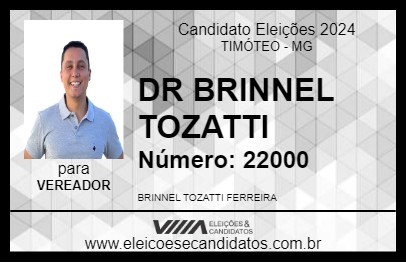 Candidato DR BRINNEL TOZATTI 2024 - TIMÓTEO - Eleições