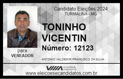 Candidato TONINHO VICENTIN 2024 - TURMALINA - Eleições