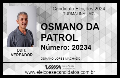 Candidato OSMANO DA PATROL 2024 - TURMALINA - Eleições