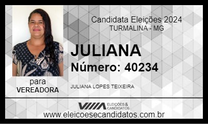 Candidato JULIANA  2024 - TURMALINA - Eleições