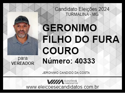 Candidato JERÔNIMO FILHO DO FURA COURO 2024 - TURMALINA - Eleições