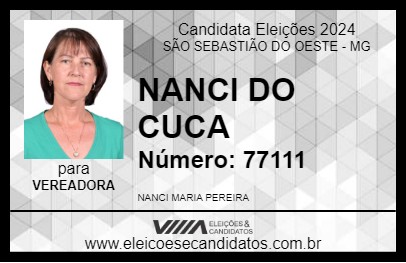 Candidato NANCI DO CUCA 2024 - SÃO SEBASTIÃO DO OESTE - Eleições