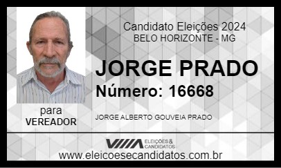 Candidato JORGE PRADO 2024 - BELO HORIZONTE - Eleições