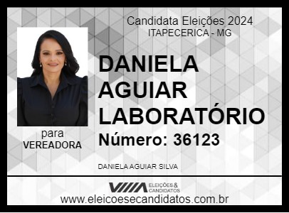 Candidato DANIELA AGUIAR LABORATÓRIO 2024 - ITAPECERICA - Eleições