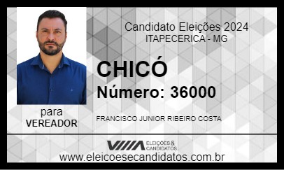 Candidato CHICÓ 2024 - ITAPECERICA - Eleições