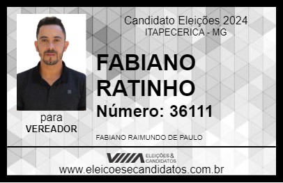 Candidato FABIANO RATINHO 2024 - ITAPECERICA - Eleições