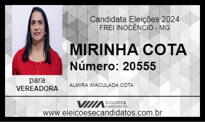 Candidato MIRINHA COTA 2024 - FREI INOCÊNCIO - Eleições