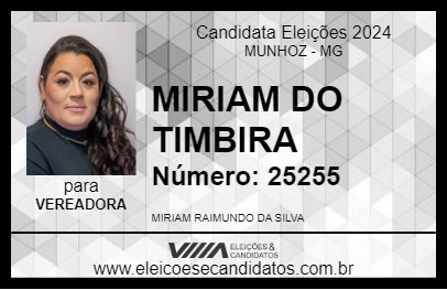 Candidato MIRIAM DO TIMBIRA 2024 - MUNHOZ - Eleições