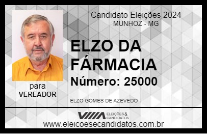 Candidato ELZO DA FÁRMACIA 2024 - MUNHOZ - Eleições