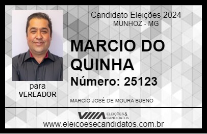 Candidato MARCIO DO QUINHA 2024 - MUNHOZ - Eleições