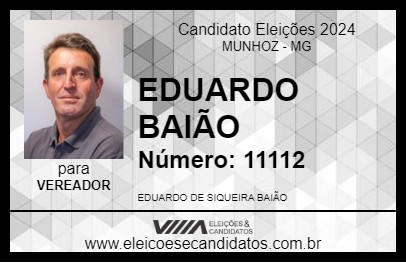 Candidato EDUARDO BAIÃO 2024 - MUNHOZ - Eleições