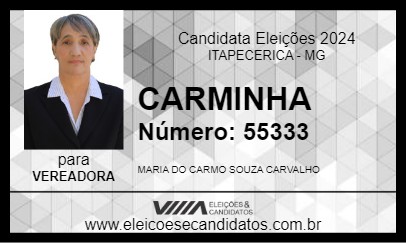 Candidato CARMINHA 2024 - ITAPECERICA - Eleições