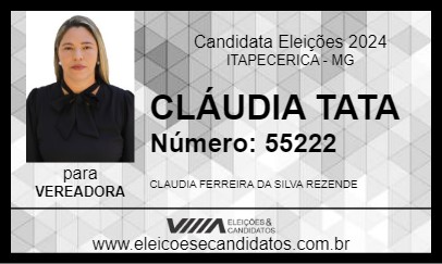 Candidato CLÁUDIA TATA 2024 - ITAPECERICA - Eleições