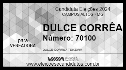 Candidato DULCE CORRÊA 2024 - CAMPOS ALTOS - Eleições