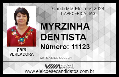 Candidato MYRZINHA DENTISTA 2024 - ITAPECERICA - Eleições