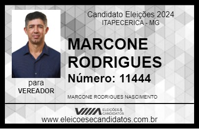 Candidato MARCONE RODRIGUES 2024 - ITAPECERICA - Eleições