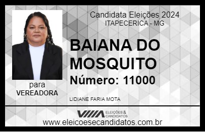 Candidato BAIANA DO MOSQUITO 2024 - ITAPECERICA - Eleições