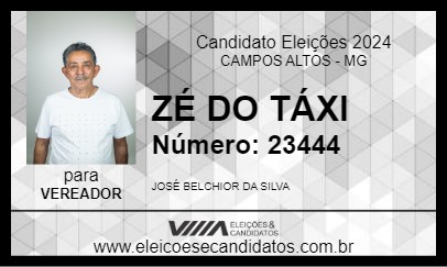 Candidato ZÉ DO TÁXI 2024 - CAMPOS ALTOS - Eleições