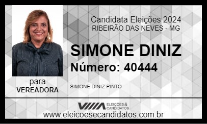 Candidato SIMONE DINIZ 2024 - RIBEIRÃO DAS NEVES - Eleições